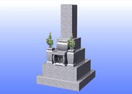 8寸角墓石　名古屋型DX8寸角　芝台付き