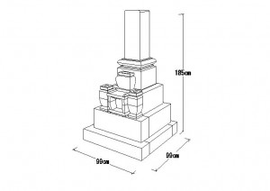 99cm×99cm　9寸角スリン付図面